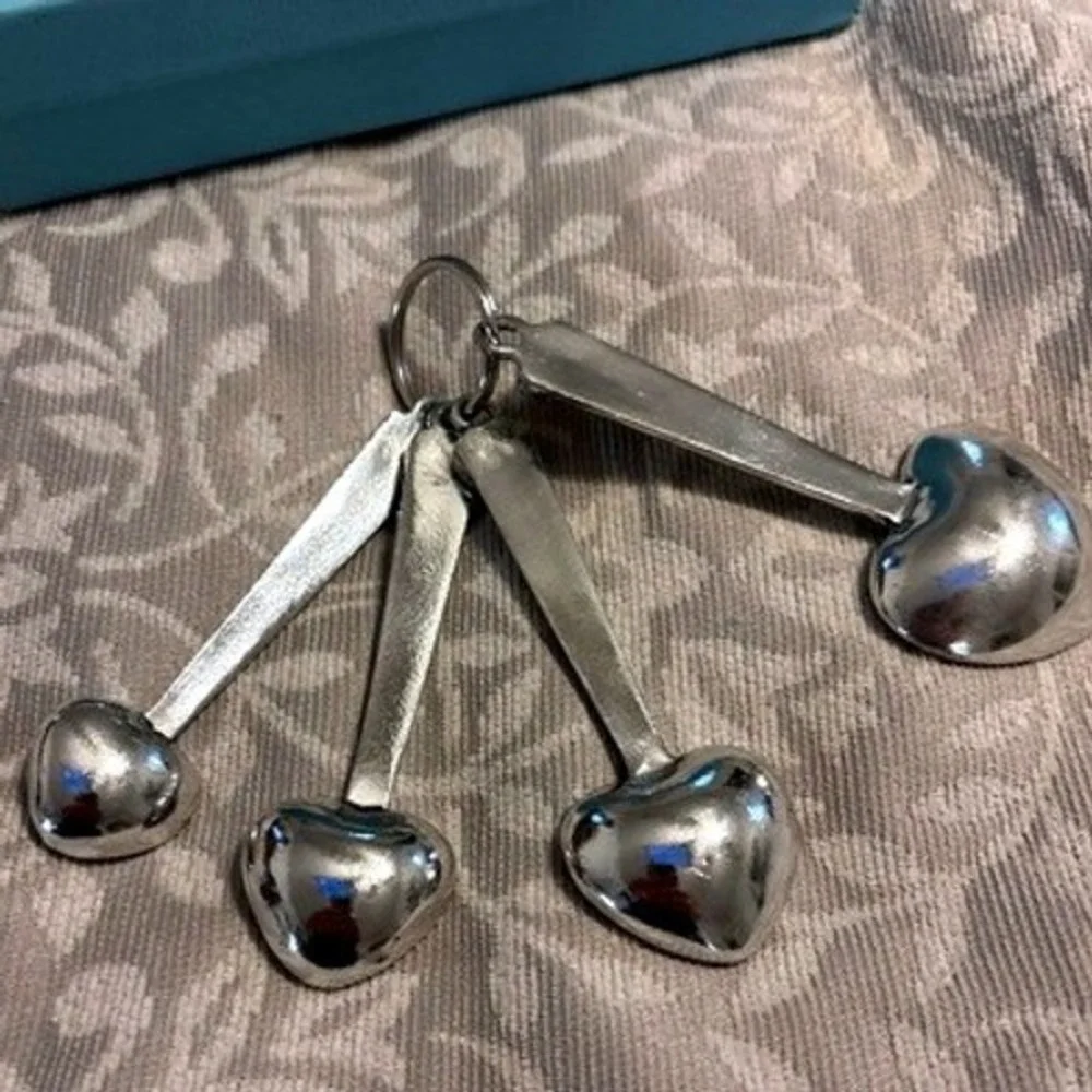 Basic Spirit‎ Heart Measuring Spoons Pewter Inspirational Set with Gift Box